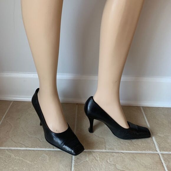 Y2K (Year 2000) Giorgio Fabiani lambskin leather heel sequins toe - Picture 1 of 7